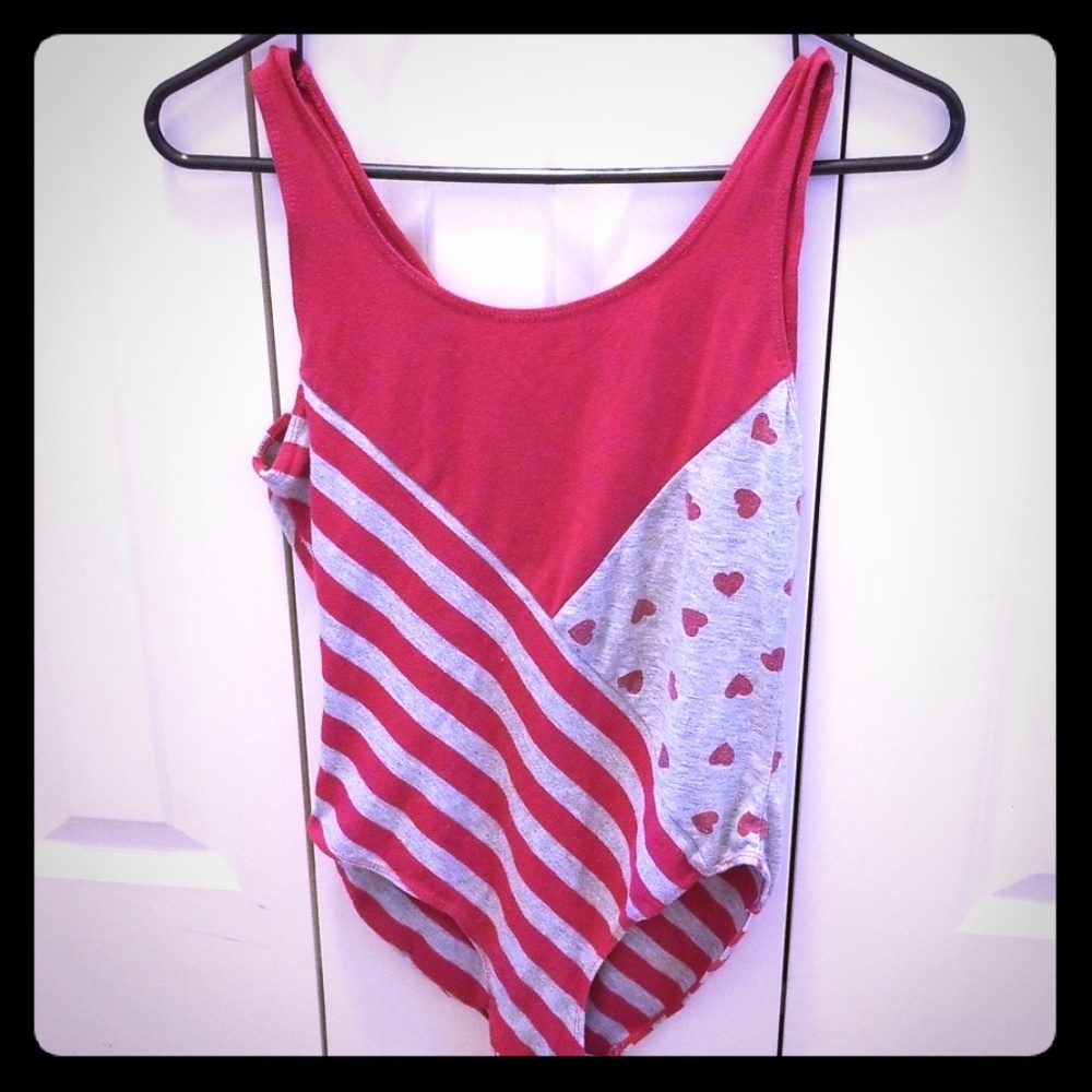 Pink patterned leotard